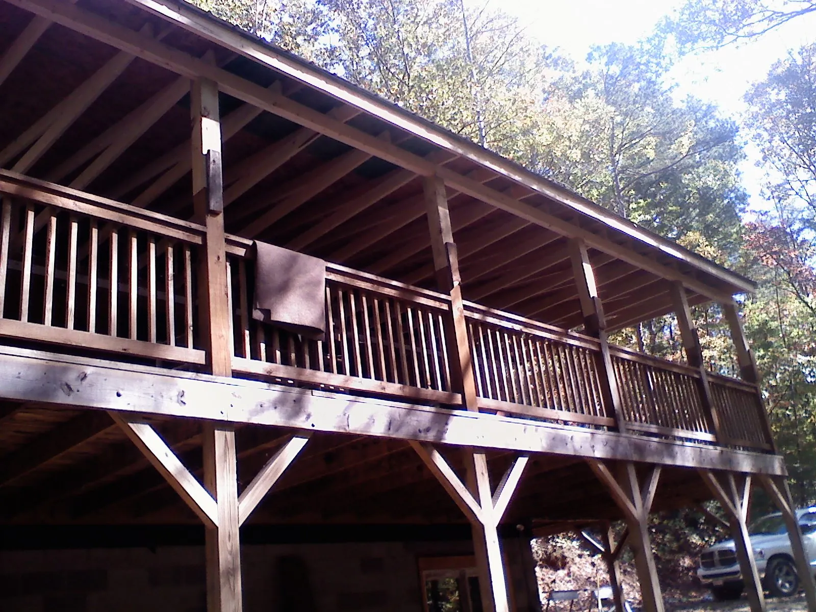 Timber framing under a new elevated porch and deck — Roof Leak Repair in Garnet Valley by Roofing Brothers